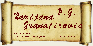 Marijana Granatirović vizit kartica